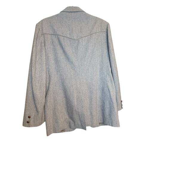 Pendleton Vintage Western Taupe 100% Virgin Wool MENS Two Button Blazer sz 42 - Picture 5 of 11